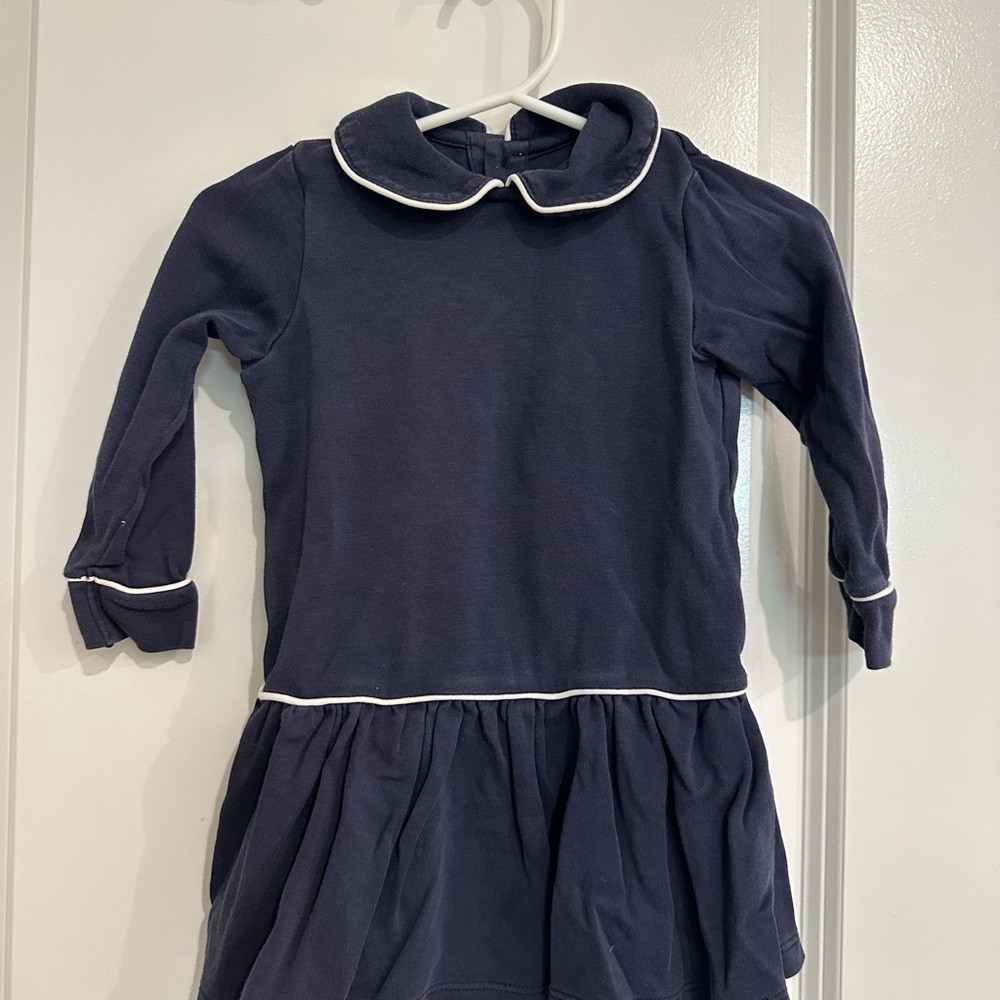 Lila and Hayes Chic Navy Kids Dress with White Accents